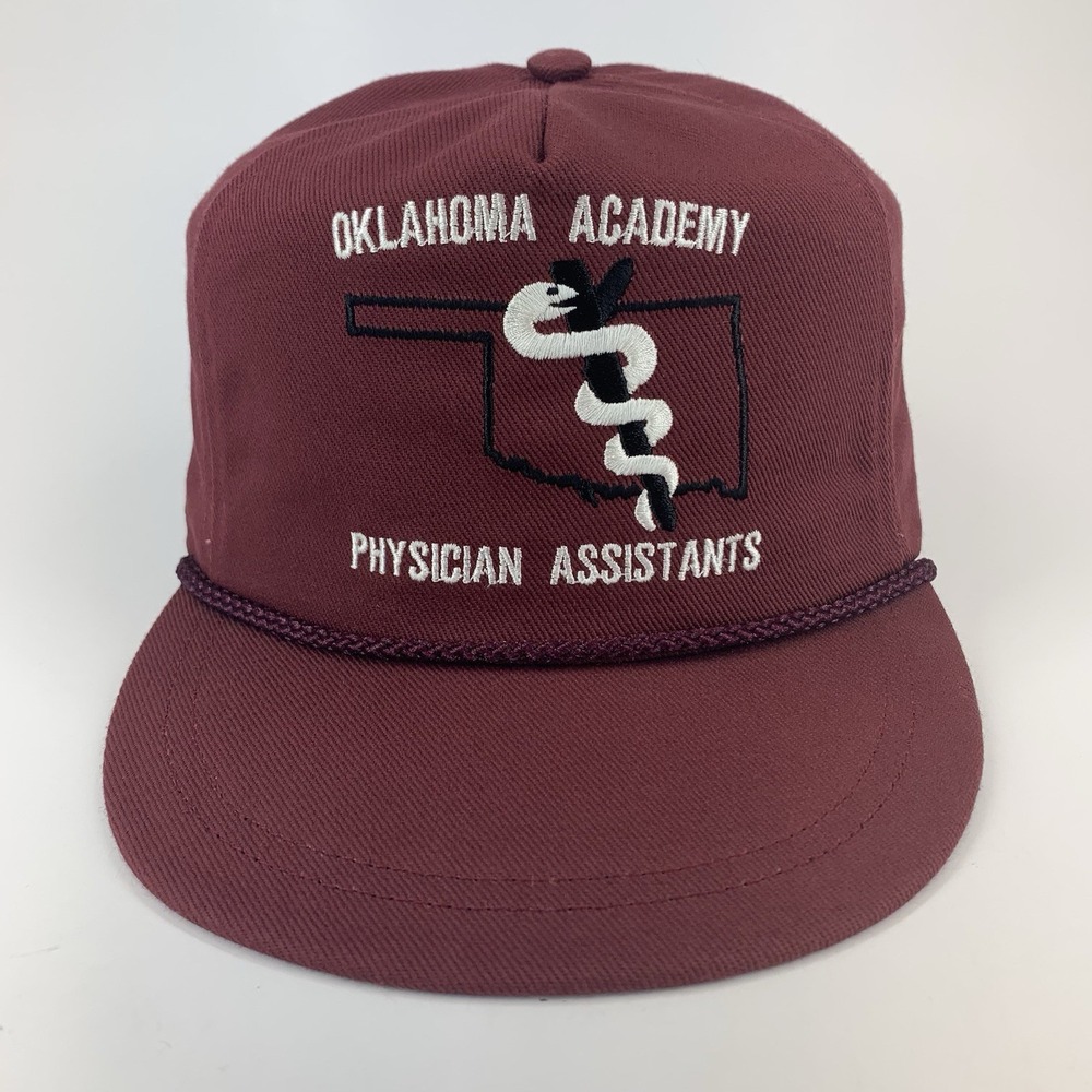 Oklahoma Academy Physician Assistants Hat Size A Just Burgundy Trucker Cap Vtg